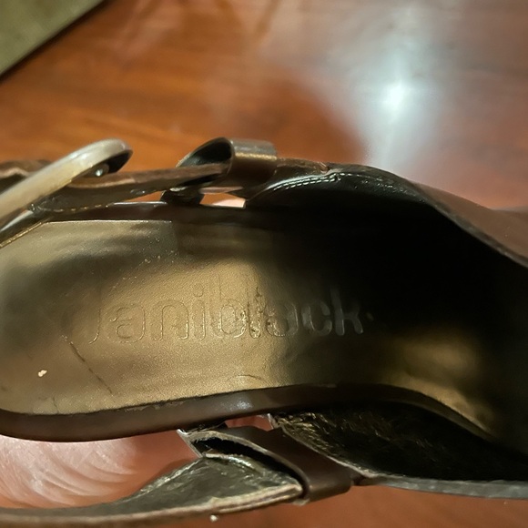 Daniblack Open Peep Toe Clog size 9.5 Brown ESPRESSO WAXY NAPPA shoe sling back - Picture 15 of 16